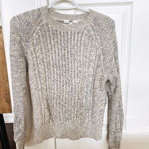 Uniqlo Cream Blue Cable Knit Sweater